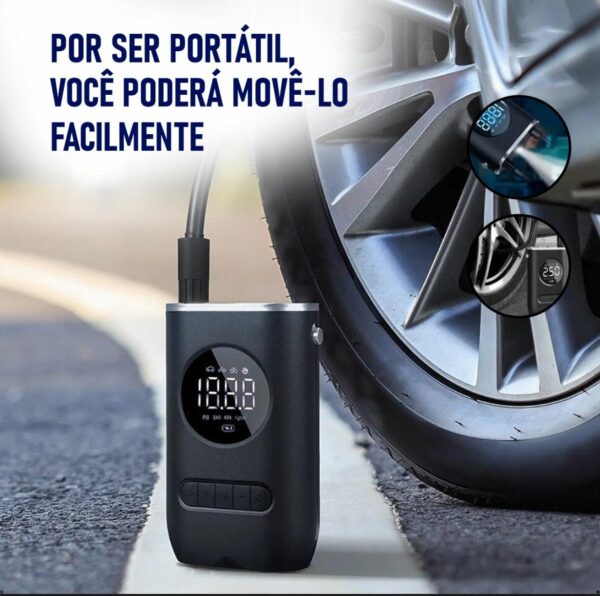 Mini Compressor de Ar Portátil- Multifuncional- Carregamento Sem Fio